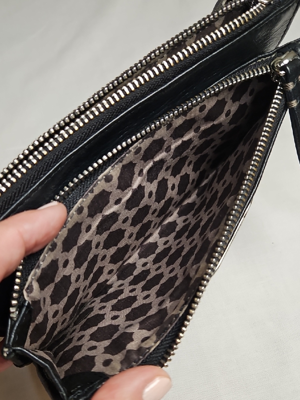 Brighton Black Leather Wallet/Organizer/Crossbody with Silver Accent - Picture 9 of 14